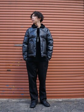 「BALLAST ARK（バラストアーク）のアイテム（スラックス）」を使った、ARKnets STAFFさん（メンズ・178cm）の秋コーディネート