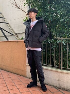 「WP（ダブリューピー）のアイテム（パンツ）」を使った、ARKnets STAFFさん（メンズ・178cm）の冬コーディネート
