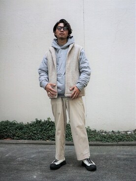 「marka（マーカ）のアイテム（シューズ）」を使った、ARKnets STAFFさん（メンズ・173cm）の冬コーディネート