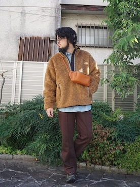 「BALLAST ARK（バラストアーク）のアイテム（スラックス）」を使った、ARKnets STAFFさん（メンズ・172cm）の冬コーディネート