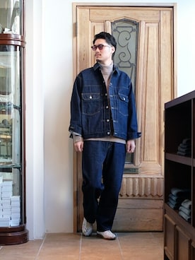 「marka（マーカ）のアイテム（デニムジャケット）」を使った、ARKnets STAFFさん（メンズ・175cm）の冬コーディネート