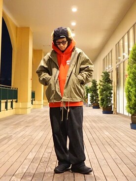 「marka（マーカ）のアイテム（ミリタリージャケット）」を使った、ARKnets STAFFさん（メンズ・168cm）の冬コーディネート