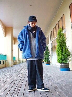 「BALLAST ARK（バラストアーク）のアイテム（スウェット）」を使った、ARKnets STAFFさん（メンズ・168cm）の冬コーディネート
