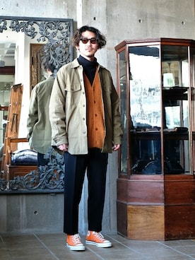 「GOLD（ゴールド）のアイテム（ブルゾン）」を使った、ARKnets STAFFさん（メンズ・175cm）の冬コーディネート