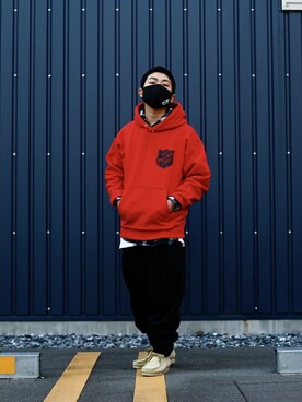「WP（ダブリューピー）のアイテム（パンツ）」を使った、ARKnets STAFFさん（メンズ・166cm）の冬コーディネート