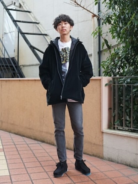 「WP（ダブリューピー）のアイテム（ジャケット/アウター）」を使った、ARKnets STAFFさん（メンズ・178cm）の冬コーディネート