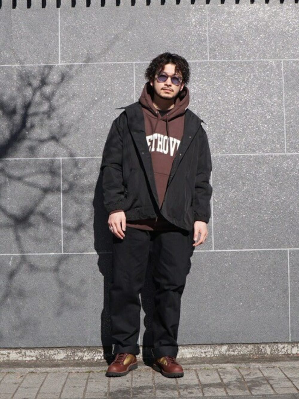 「WPのWP / ダブリューピー：NYLON TAFFETA COACH JACKET：WP04-G005[STD]（その他アウター、ブラック系）」を使った、ARKnets STAFFさん（メンズ・178cm）の冬コーディネートの1枚目の写真