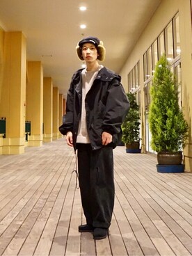 「marka（マーカ）のアイテム（ミリタリージャケット）」を使った、ARKnets STAFFさん（メンズ・168cm）の冬コーディネート
