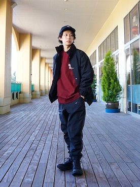 「WP（ダブリューピー）のアイテム（その他アウター）」を使った、ARKnets STAFFさん（メンズ・168cm）の冬コーディネート