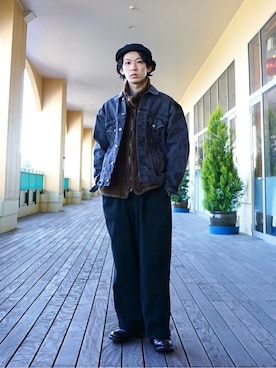 「GOLD（ゴールド）のアイテム（帽子）」を使った、ARKnets STAFFさん（メンズ・168cm）の冬コーディネート