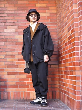 「marka（マーカ）のアイテム（ミリタリージャケット）」を使った、ARKnets STAFFさん（メンズ・175cm）の冬コーディネート