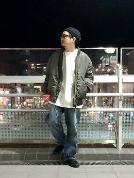 「FLAG SPORT（フラッグスポーツ）のアイテム（パンツ）」を使った、ARKnets STAFFさん（メンズ・166cm）の冬コーディネート