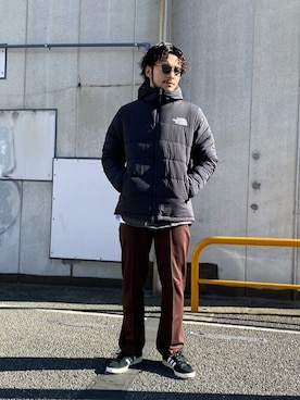 「BALLAST ARK（バラストアーク）のアイテム（スラックス）」を使った、ARKnets STAFFさん（メンズ・178cm）の冬コーディネート