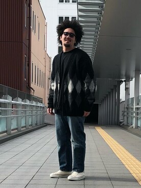 「FLAG SPORT（フラッグスポーツ）のアイテム（パンツ）」を使った、ARKnets STAFFさん（メンズ・179cm）の冬コーディネート