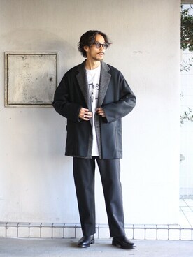 marka / マーカ：LAPELLESS SHIRT JACKET - wool soft serge -：M20C