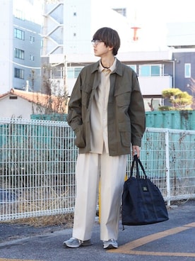 「marka（マーカ）のアイテム（ミリタリージャケット）」を使った、ARKnets STAFFさん（メンズ・181cm）の冬コーディネート