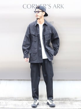 「marka（マーカ）のアイテム（ミリタリージャケット）」を使った、ARKnets STAFFさん（メンズ・185cm）の冬コーディネート