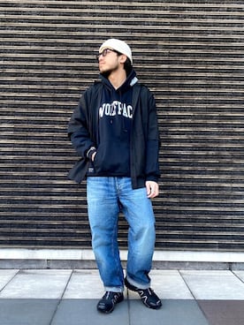 「FLAG SPORT（フラッグスポーツ）のアイテム（パンツ）」を使った、ARKnets STAFFさん（メンズ・174cm）の冬コーディネート