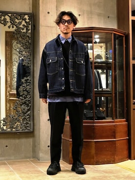 「marka（マーカ）のアイテム（デニムジャケット）」を使った、ARKnets STAFFさん（メンズ・175cm）の冬コーディネート