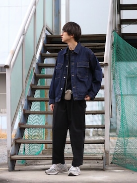 「marka（マーカ）のアイテム（デニムジャケット）」を使った、ARKnets STAFFさん（メンズ・181cm）の冬コーディネート