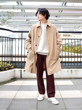 「BALLAST ARK（バラストアーク）のアイテム（スラックス）」を使った、ARKnets STAFFさん（メンズ・170cm）の冬コーディネート