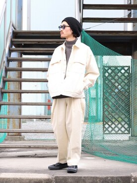 「marka（マーカ）のアイテム（デニムジャケット）」を使った、ARKnets STAFFさん（メンズ・173cm）の冬コーディネート