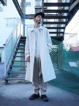 「marka（マーカ）のアイテム（シューズ）」を使った、ARKnets STAFFさん（メンズ・185cm）の冬コーディネート