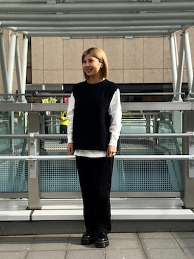 「BALLAST ARK（バラストアーク）のアイテム（スラックス）」を使った、ARKnets STAFFさん（レディース・153cm）の春コーディネート