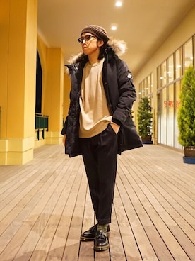 「PORT BY ARK（ポートバイアーク）のアイテム（ニットキャップ/ビーニー）」を使った、ARKnets STAFFさん（メンズ・168cm）の春コーディネート