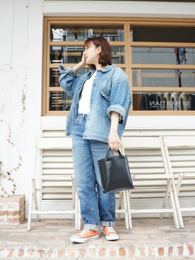 「FLAG SPORT（フラッグスポーツ）のアイテム（パンツ）」を使った、ARKnets STAFFさん（レディース・149cm）の春コーディネート