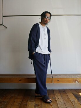 「GOLD（ゴールド）のアイテム（その他パンツ）」を使った、ARKnets STAFFさん（メンズ・183cm）の春コーディネート