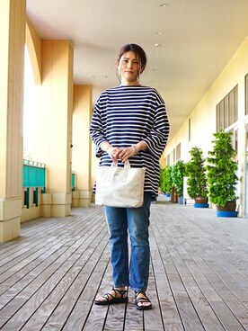 「FLAG SPORT（フラッグスポーツ）のアイテム（パンツ）」を使った、ARKnets STAFFさん（レディース・168cm）の春コーディネート