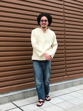 「FLAG SPORT（フラッグスポーツ）のアイテム（パンツ）」を使った、ARKnets STAFFさん（メンズ・180cm）の春コーディネート