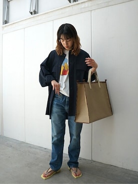 「FLAG SPORT（フラッグスポーツ）のアイテム（パンツ）」を使った、ARKnets STAFFさん（レディース・158cm）の春コーディネート