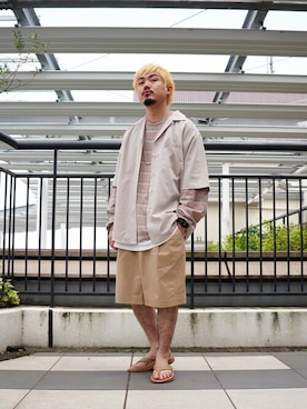 「WP（ダブリューピー）のアイテム（パンツ）」を使った、ARKnets STAFFさん（メンズ・166cm）の春コーディネート