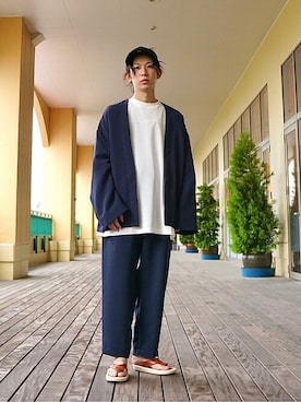 「GOLD（ゴールド）のアイテム（その他パンツ）」を使った、ARKnets STAFFさん（メンズ・168cm）の春コーディネート