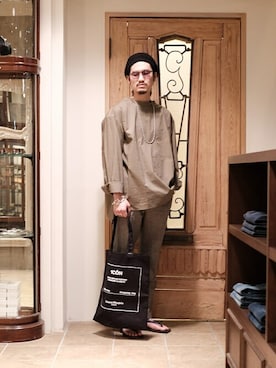 「PORT BY ARK（ポートバイアーク）のアイテム（ニットキャップ/ビーニー）」を使った、ARKnets STAFFさん（メンズ・175cm）の春コーディネート