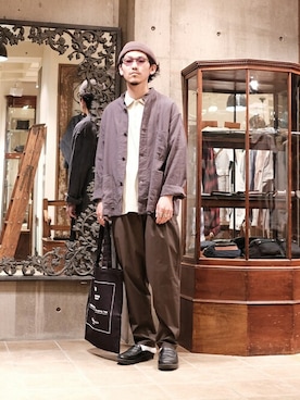 「marka（マーカ）のアイテム（カバーオール）」を使った、ARKnets STAFFさん（メンズ・175cm）の春コーディネート