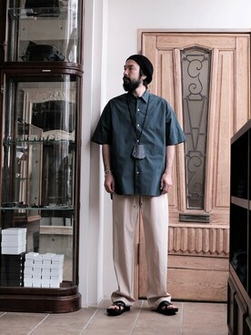 「PORT BY ARK（ポートバイアーク）のアイテム（ニットキャップ/ビーニー）」を使った、ARKnets STAFFさん（メンズ・174cm）の春コーディネート