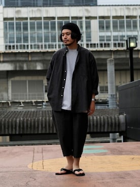 「PORT BY ARK（ポートバイアーク）のアイテム（ニットキャップ/ビーニー）」を使った、ARKnets STAFFさん（メンズ・174cm）の春コーディネート
