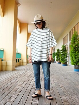 「FLAG SPORT（フラッグスポーツ）のアイテム（パンツ）」を使った、ARKnets STAFFさん（メンズ・170cm）の春コーディネート