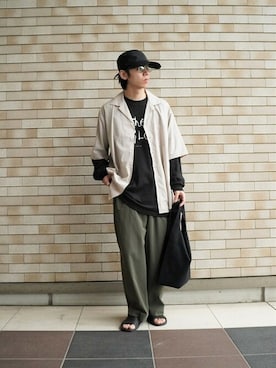 「marka（マーカ）のアイテム（チノパンツ）」を使った、ARKnets STAFFさん（メンズ・174cm）の夏コーディネート