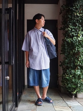 「GOLD（ゴールド）のアイテム（その他パンツ）」を使った、ARKnets STAFFさん（メンズ・170cm）の夏コーディネート