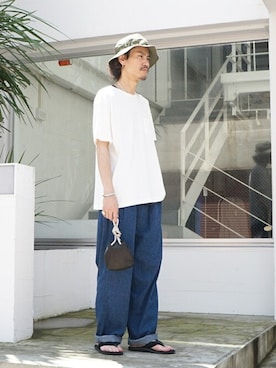 「アークネッツ」｜「アイテム（帽子）」を使った、ARKnets STAFFさん（メンズ・175cm）の夏コーディネート