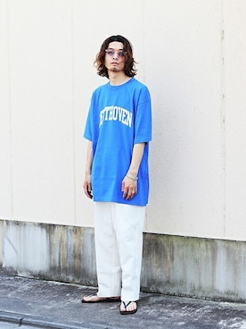 「アークネッツ」｜「アイテム（チノパンツ）」を使った、ARKnets STAFFさん（メンズ・173cm）の夏コーディネート