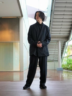 「marka（マーカ）のアイテム（スラックス）」を使った、ARKnets STAFFさん（メンズ・174cm）の夏コーディネート