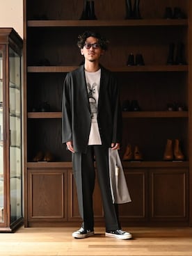「marka（マーカ）のアイテム（スラックス）」を使った、ARKnets STAFFさん（メンズ・175cm）の夏コーディネート