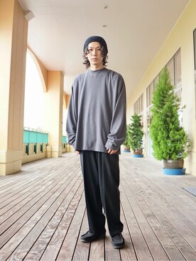 「marka（マーカ）のアイテム（スラックス）」を使った、ARKnets STAFFさん（メンズ・168cm）の夏コーディネート