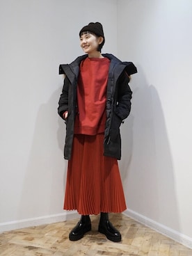 「アークネッツ」｜「アイテム（ダウンジャケット/コート）」を使った、ARKnets STAFFさん（レディース・153cm）の秋コーディネート