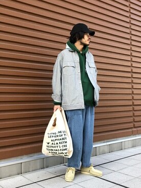 「WP（ダブリューピー）のアイテム（パーカー）」を使った、ARKnets STAFFさん（メンズ・174cm）の秋コーディネート